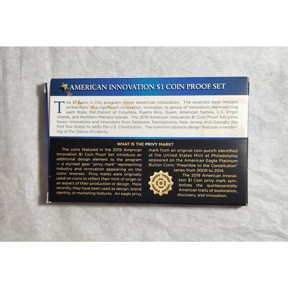 2019 American Innovation $1 Coin Proof Set United States Mint With COA and Box - Picture 7 of 7